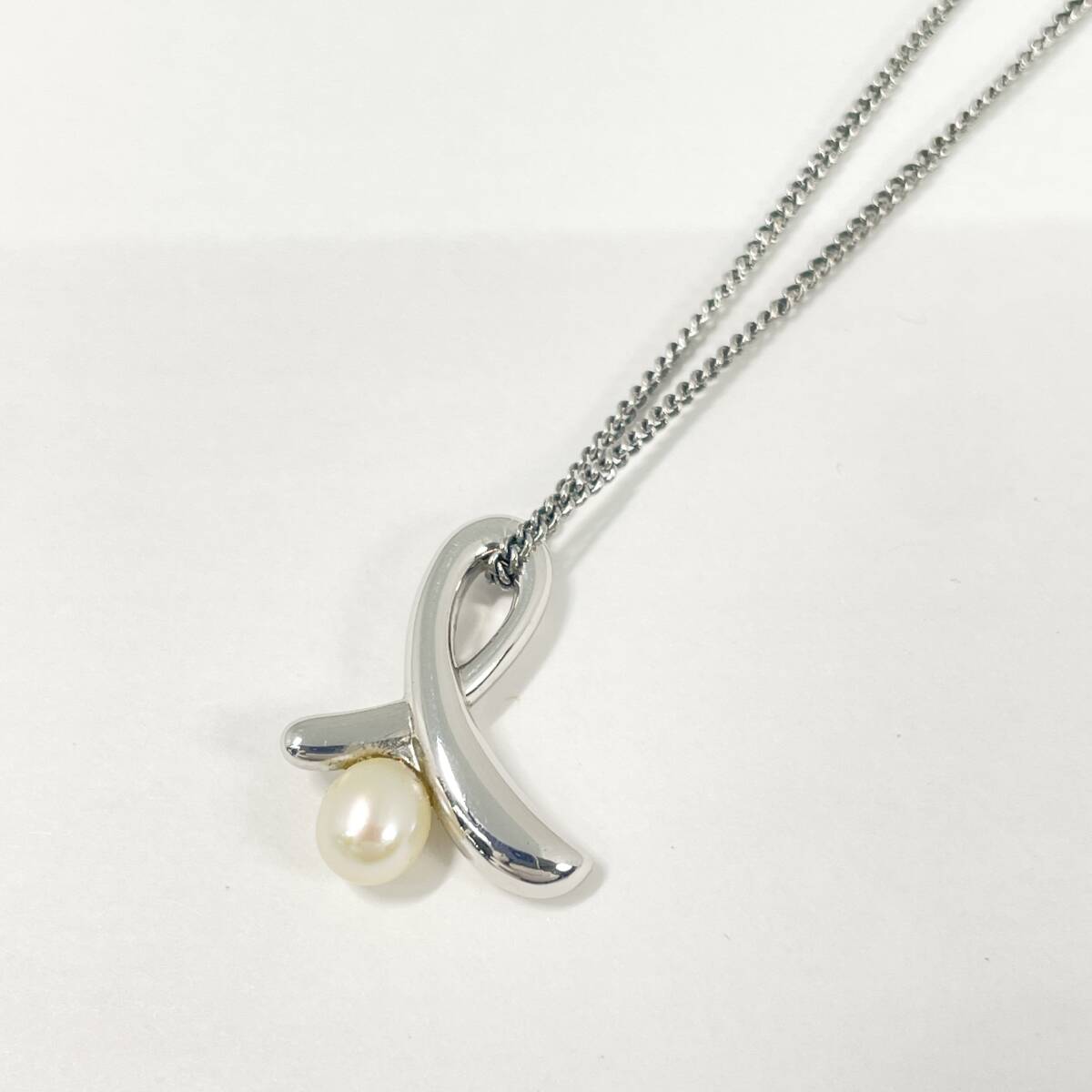 2603M3414 田崎真珠 TASAKI パール付 S刻印 トップ ネックレス 重量約3.5g 全長約41.7cm