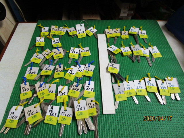 ブランクキー 新品 フキ 他 Mタイプ ７７本で￥６０００ 送料￥６００ 