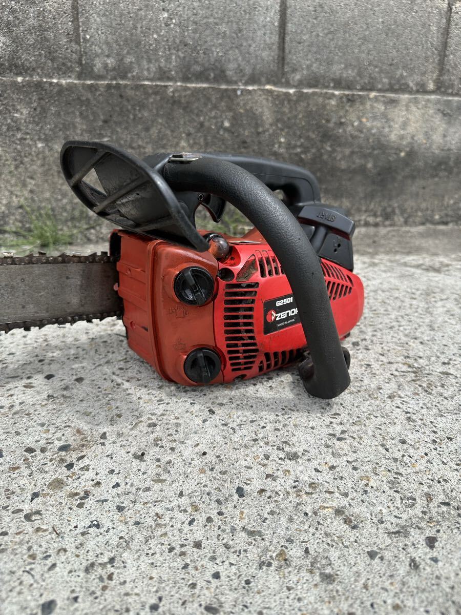 (動作確認済み) ゼノア G2501 エンジンチェーンソー、中古、良好な作動状態、エンジン正常!