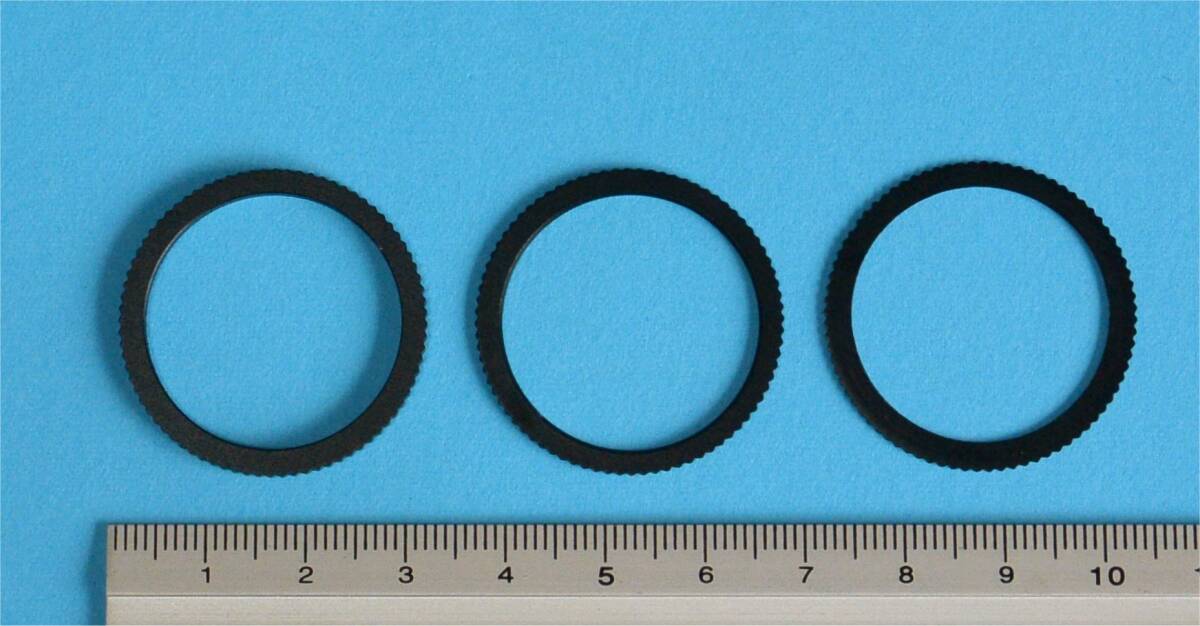 ★ Cマウント レンズ用 接写リング（2mm, 1mm, 0.5mm 各1個 の計3個セット） 接写範囲表付き （送料85円～）
