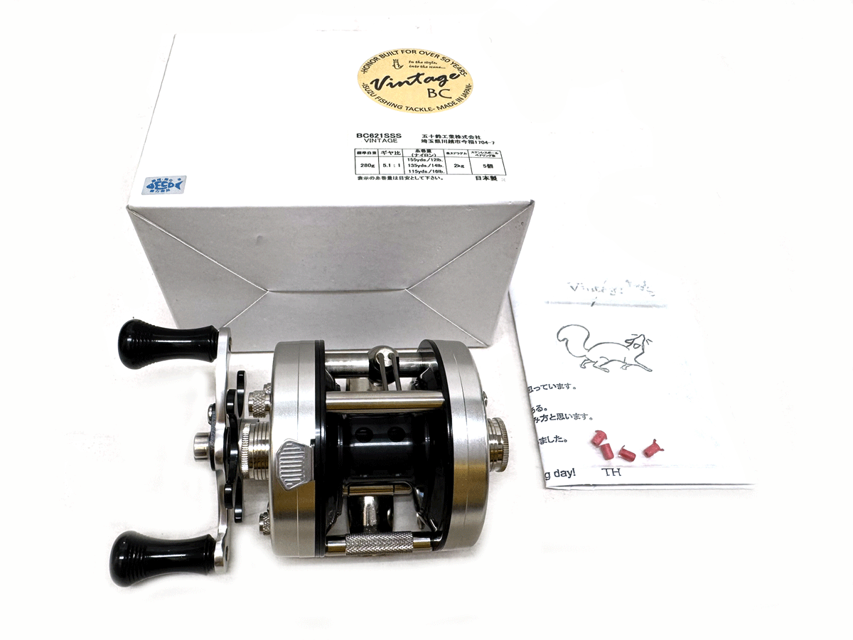 ★超美品★ 五十鈴工業 BC621SSS ビンテージ 左巻き ISUZU VINTAGE LEFT 検 ベイトリール ABU 五十鈴 アンバサダー 希少 トライアングル