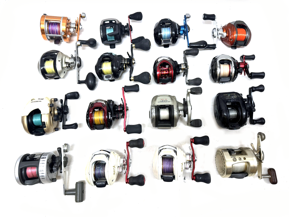 ★ジャンク品★ ノーメーカー リアルメソッド等 ベイトリール 16台セット シマノ ダイワなどは有りません
