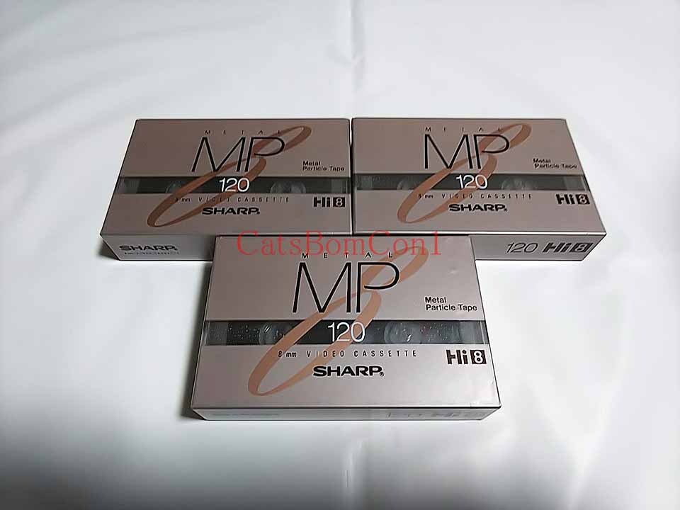 8mm ビデオカセットテープ 計3巻 SHARP METAL MP Hi8 120分 [未開封]