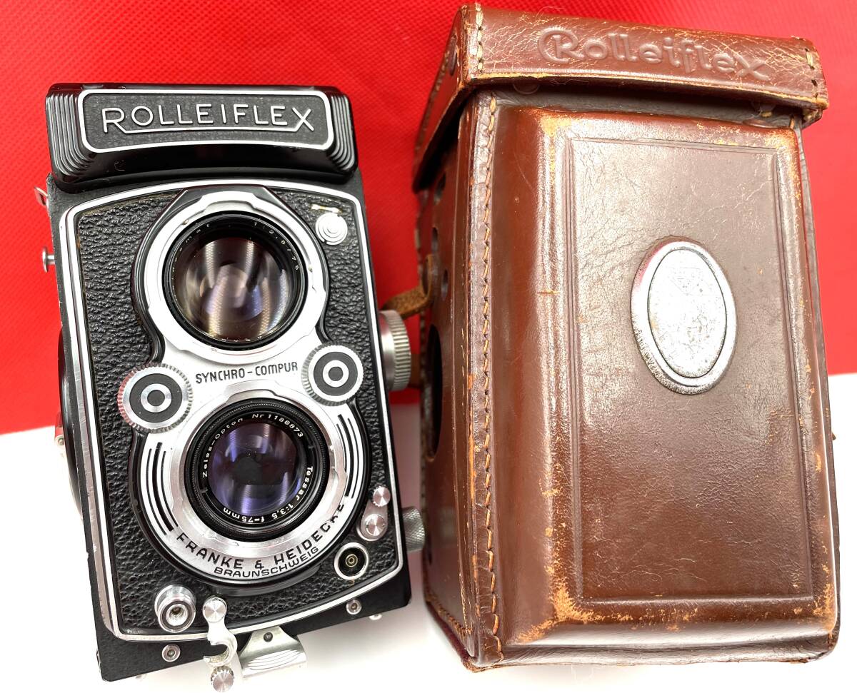 ROLLEIFLEX　75mm　1:3.5 ケース 付　　　　ローライフレックス　 検索用　→　rollei flex rolleiflex 75 3.5 80 2.8
