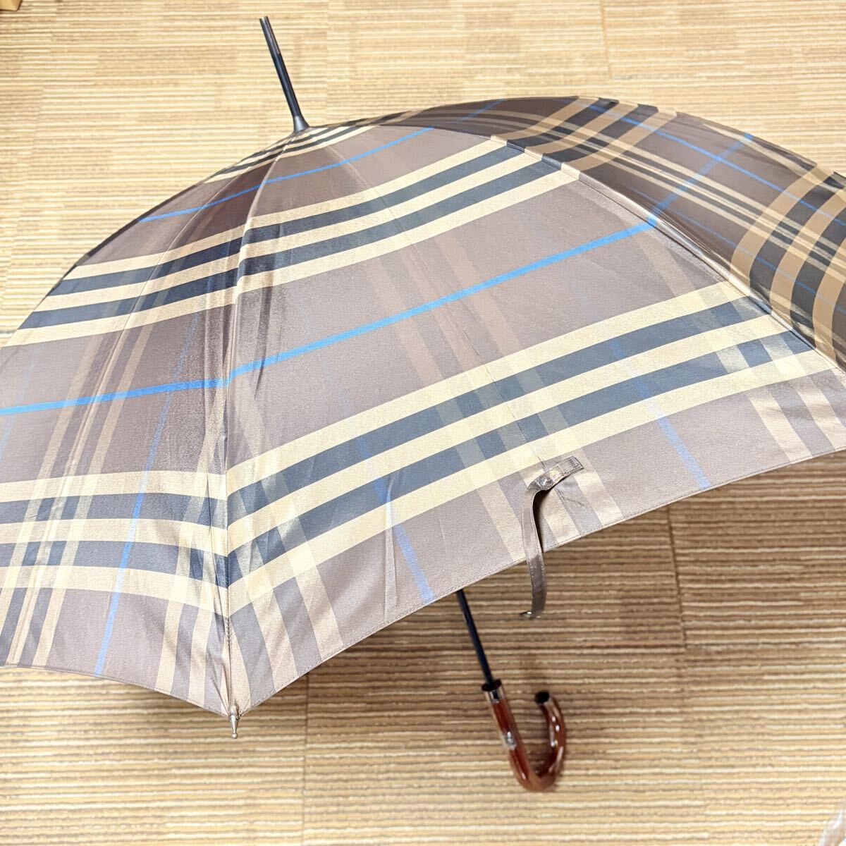 BURBERRY バーバリー　 晴雨兼用長傘　ノバチェック　ブラウン系　紳士　メンズ