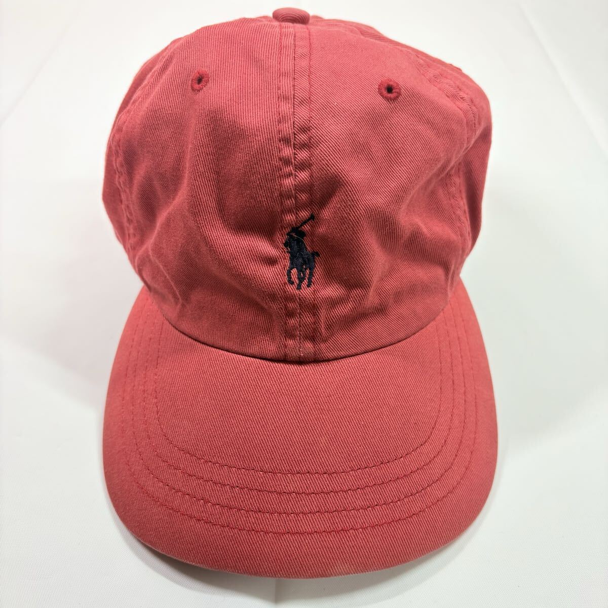 90s POLO RALPH LAUREN ポロラルフローレン　キャップ帽子　レッド　メンズ　レディース　中古　古着