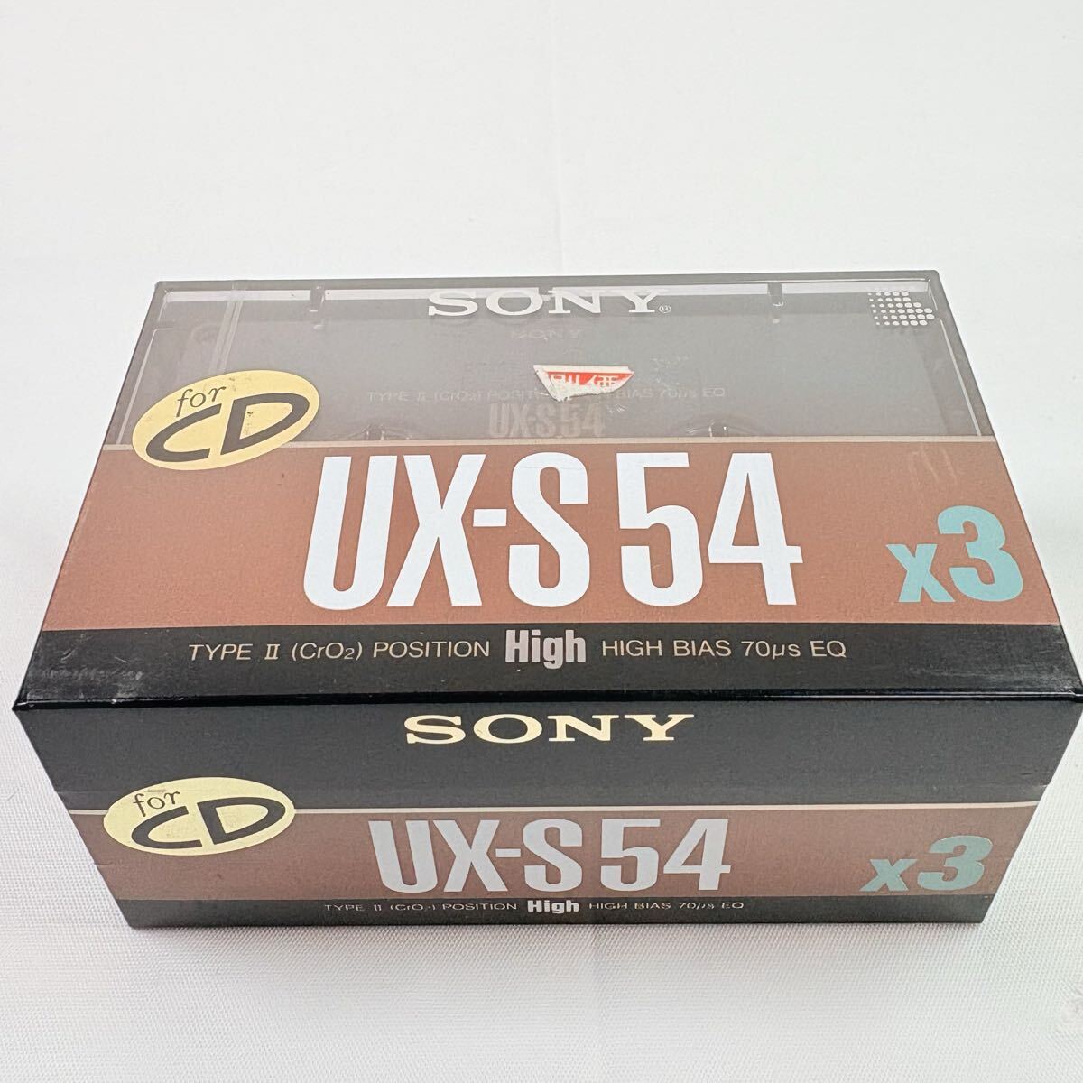 未開封品　SONY UX-S54 カセットテープ×3 3UX-S54 ハイポジション　記録媒体　レトロ　当時物