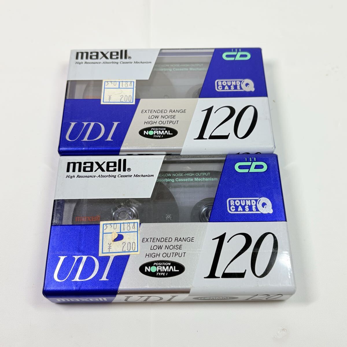 未開封品　maxell マクセル UDI 120 ノーマルポジション カセットテープ 2点　記録媒体　レトロ　当時物