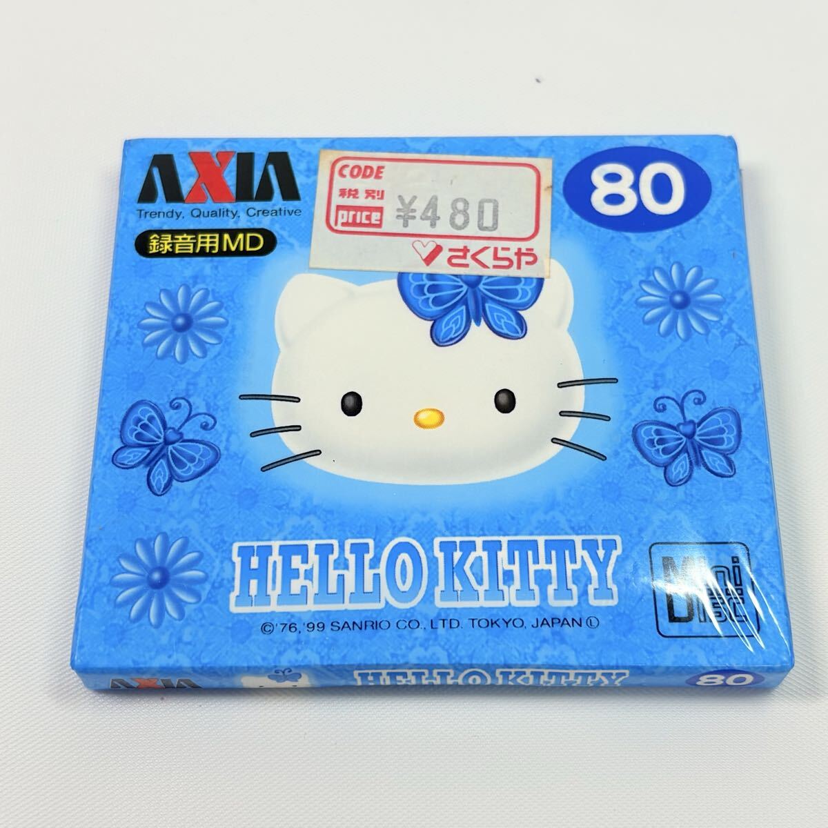 未開封品　AXIA アクシア 録音用 MD ミニディスク ハローキティ 80分　サンリオ　レトロ　当時物