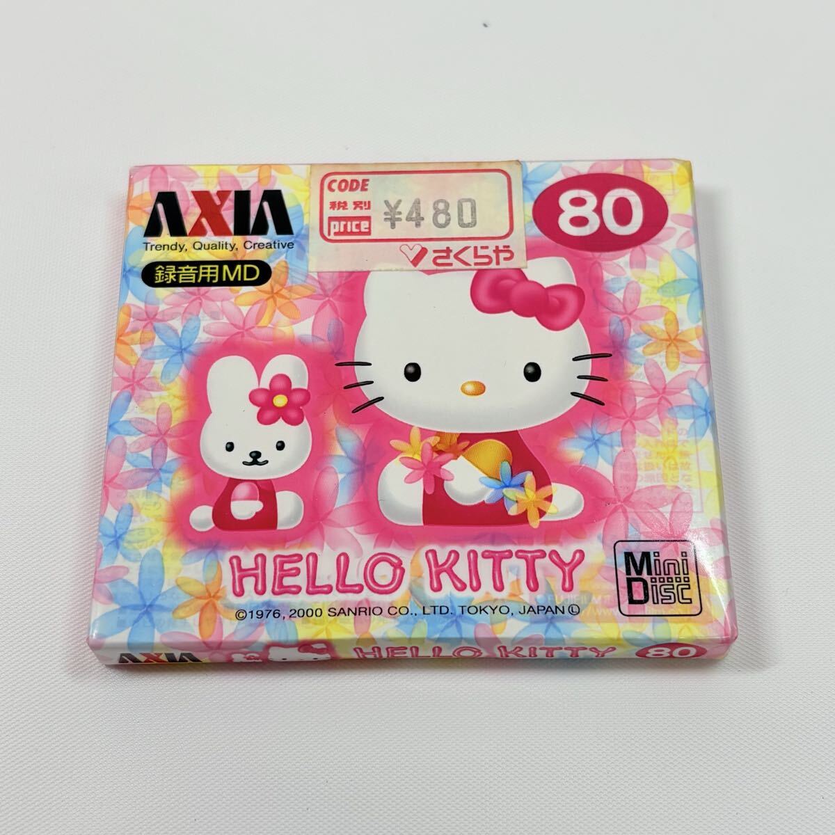 未開封品　AXIA アクシア 録音用 MD ミニディスク ハローキティ 80分　サンリオ　記録媒体　レトロ　当時物