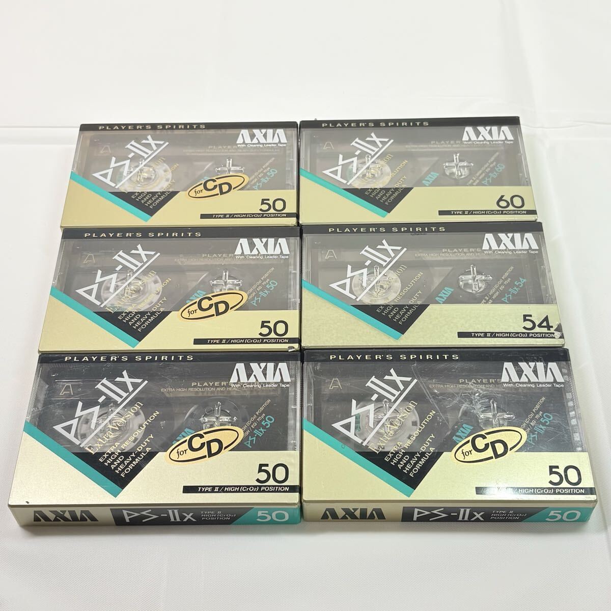 未開封品　AXIA カセットテープ PS-IIx 50.54 6点まとめ　記録媒体　レトロ　当時物