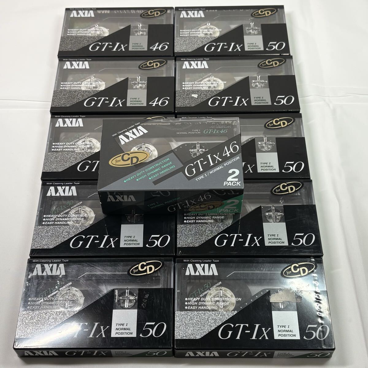 未開封品　AXIA GT-IX B 46・50 12点まとめ　カセットテープ　アクシア　記録媒体　レトロ　当時物
