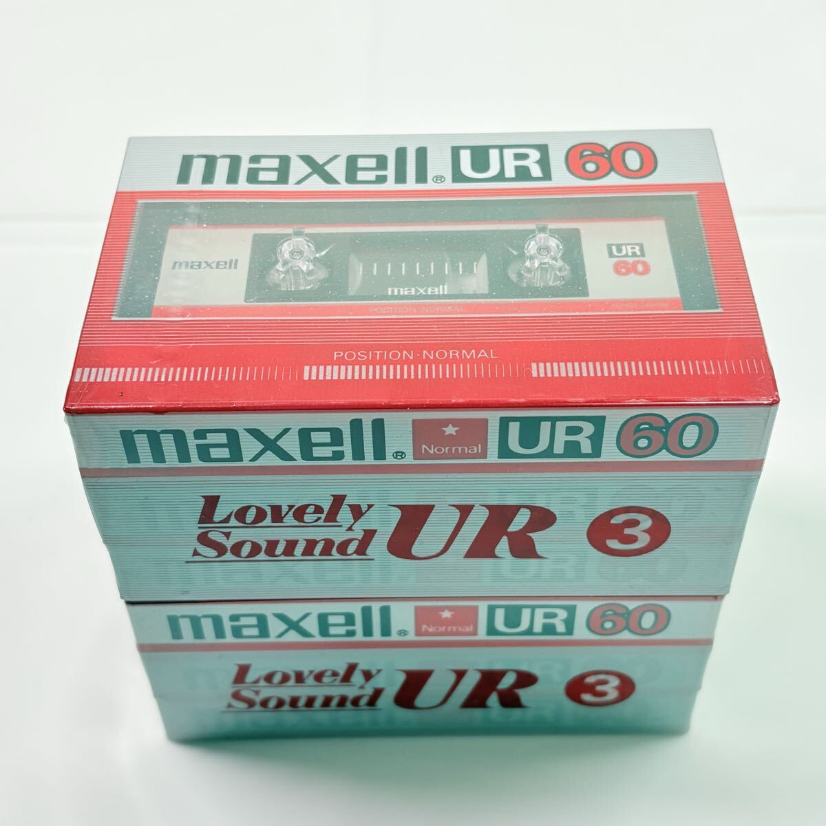 未開封品　maxell UR60 3pack×2点　マクセル　カセットテープ　記録媒体　レトロ　当時物