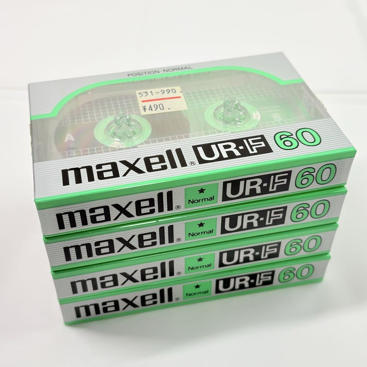 未開封品　maxell UR-F60 4点　マクセル　カセットテープ　記録媒体　レトロ　希少　当時物　レア