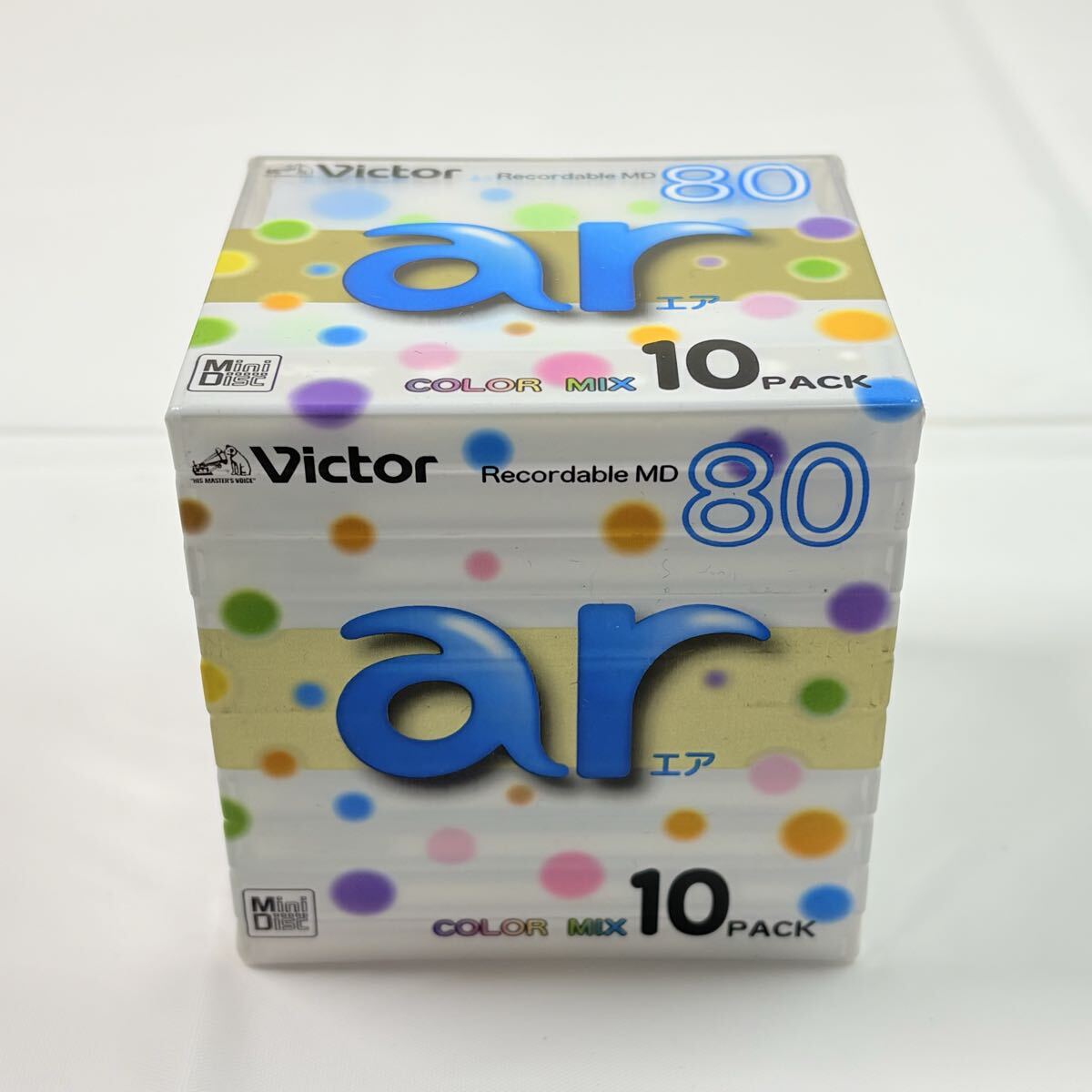 未開封品　Victor　ビクター　MD　ar-80　カラーMIX　MD10PACK 記録媒体　レトロ　当時物