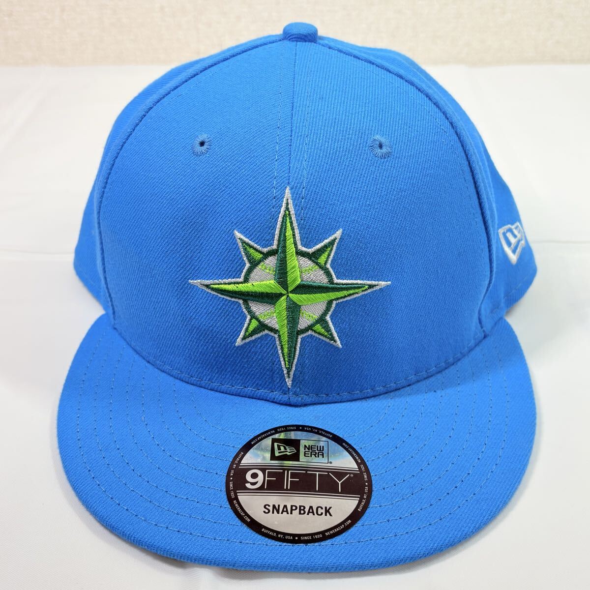 NEW ERA ニューエラ　シアトルマリナーズ　スナップバック　キャップ帽子　ライトブルー　古着
