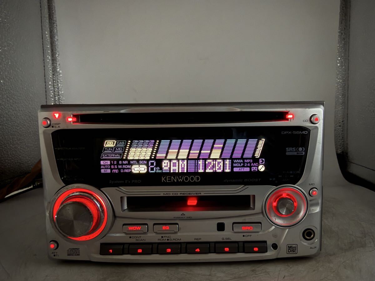 KENWOOD DPX-55MDS CD/MDデッキ スペアナ付 イルミ良好 動作確認済み 当時物