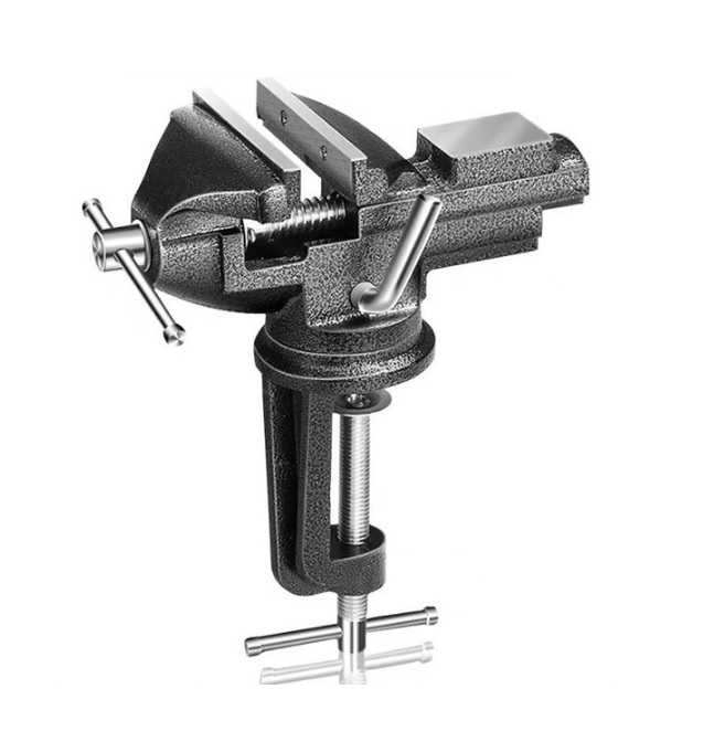 卓上 万力 固定 工具 ベンチ ミニ 机 台 テーブル バイス クランプ式 回転 修理 DIY 工作 彫刻 加工 接着