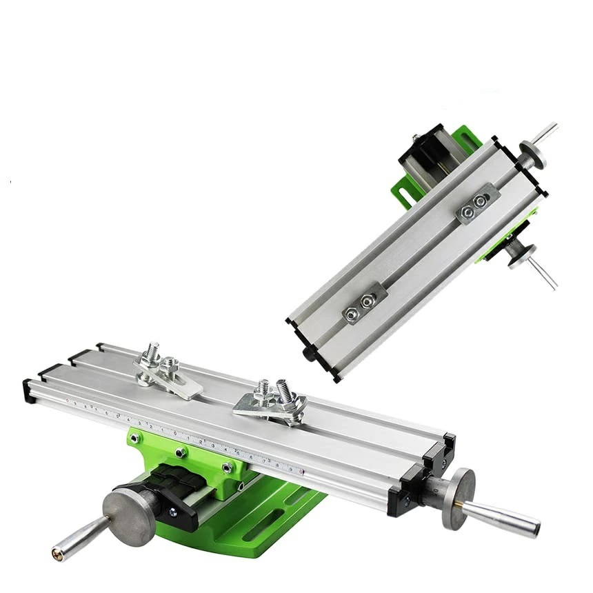 しっかり固定 フライス盤 クロステーブル フライス 卓上 万力 押さえ ミニ 電動ドリル ミニベンチ スタンド トリマー 穴 金属 加工 精密