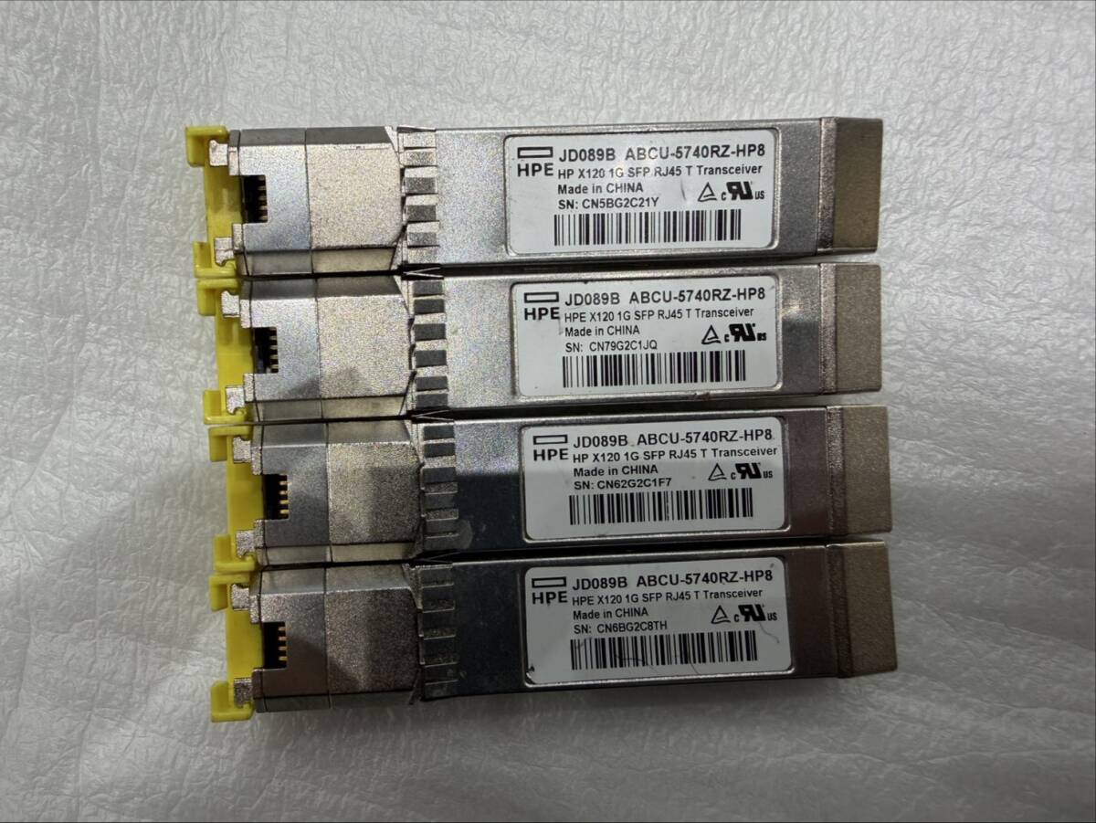 【HPE】 JD089B ABCU-5740RZ-HP8 HP X120 1G SFP RJ45 T Transceiver 4本セット
