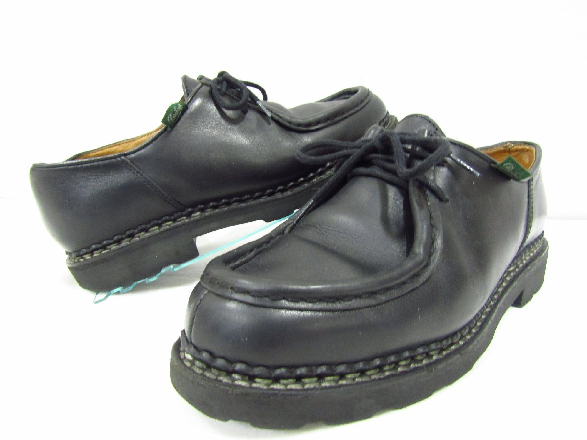 Paraboot パラブーツ ミカエル（MICHAEL）レザーシューズ チロリアンシューズ ブラック 黒 25.5cm～26.0cm相当 39サイズ 中古品★131107