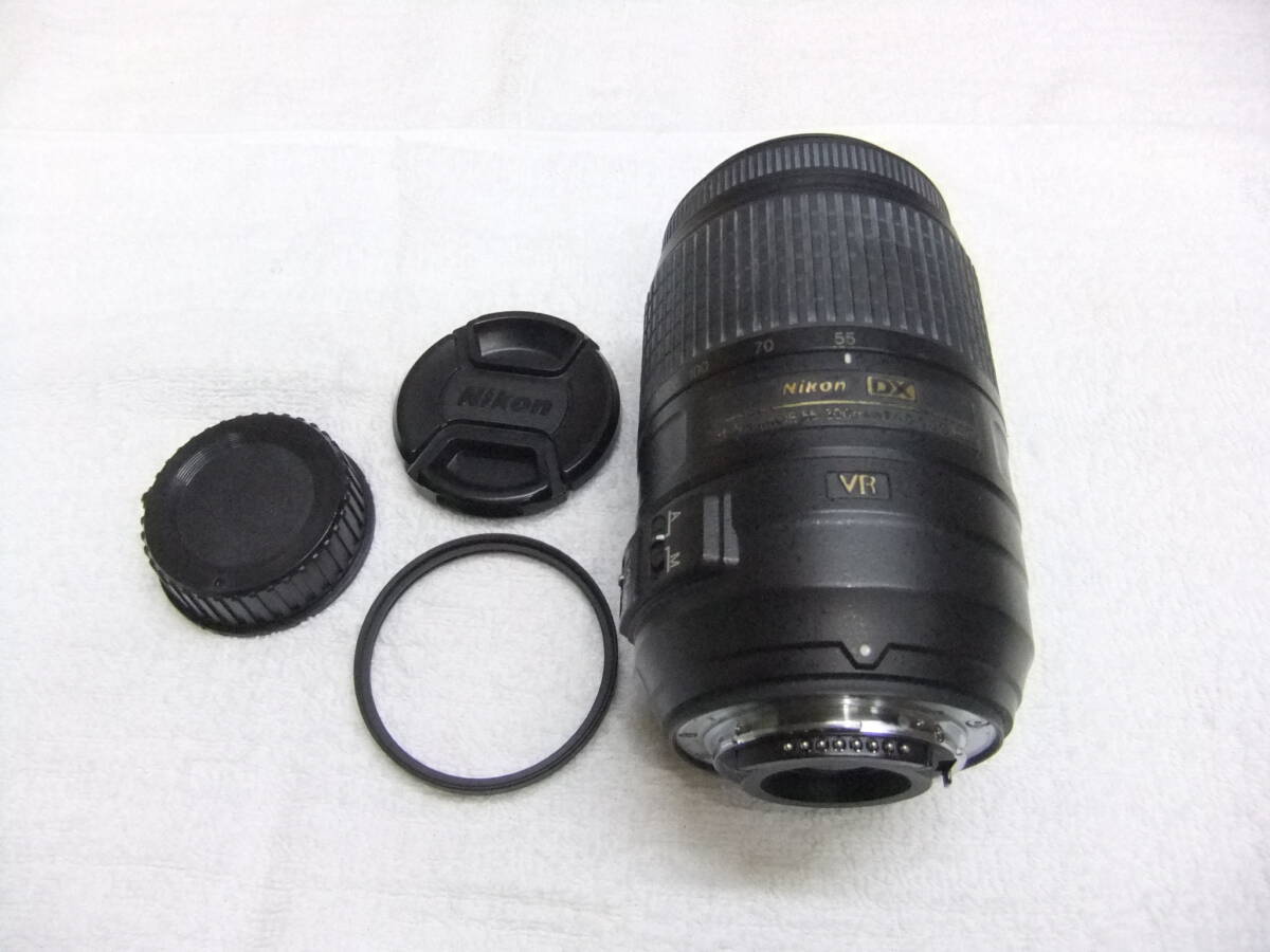 は57Z ニコン Nikon AF-S DX NIKKOR 55-300mm F4.5-5.6G ED VR フィルター,キャップ付 動作未確認