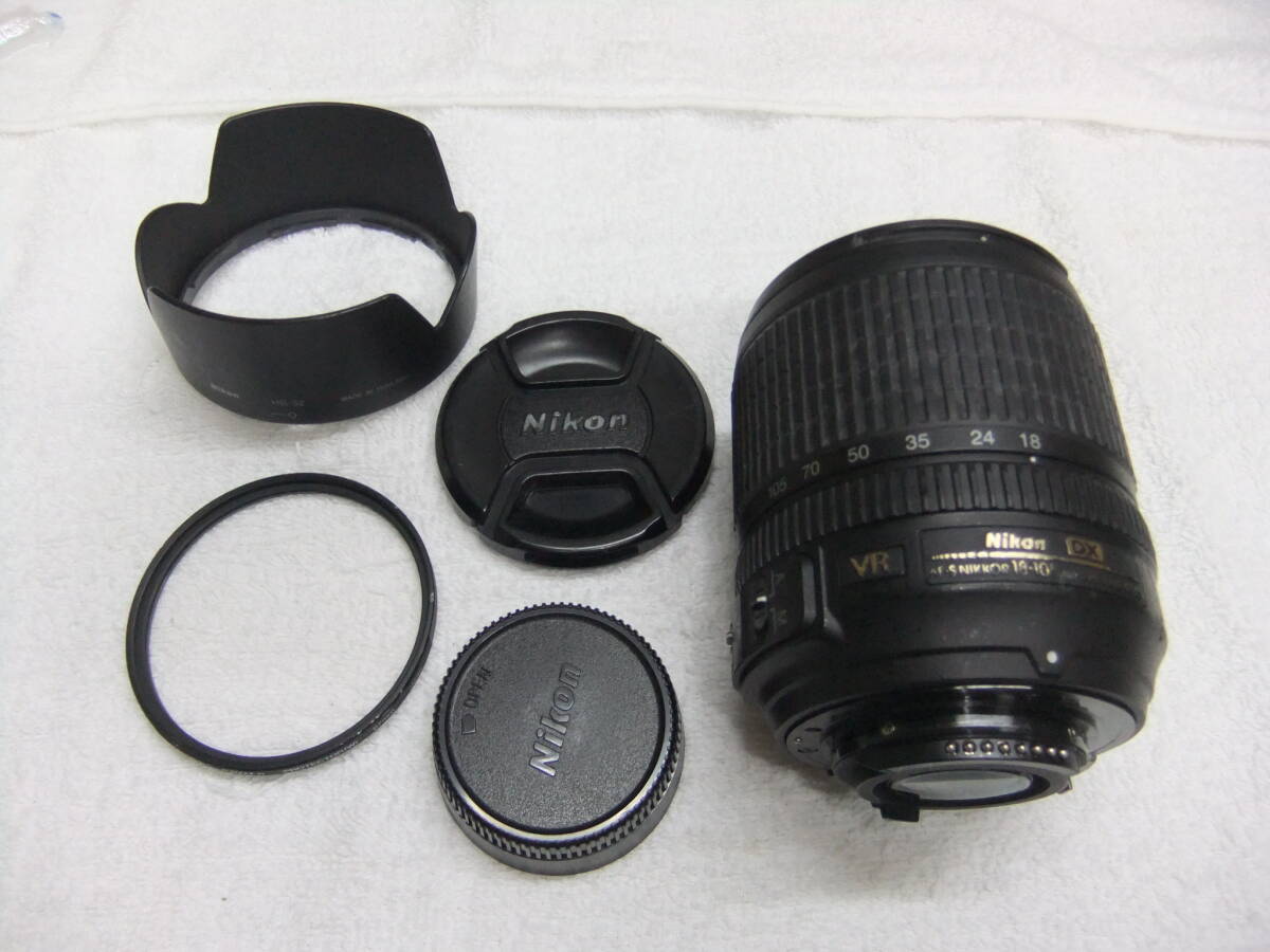 ね20R ニコン Nikon AF-S DX NIKKOR 18-105mm F3.5-5.6G ED VR フィルター,フード付 動作未確認