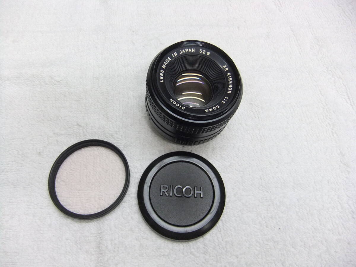 ふ85X リコー RICOH XR RIKENON 50mm F2 レンズ MF Kマウント用 フィルター付 わけあり