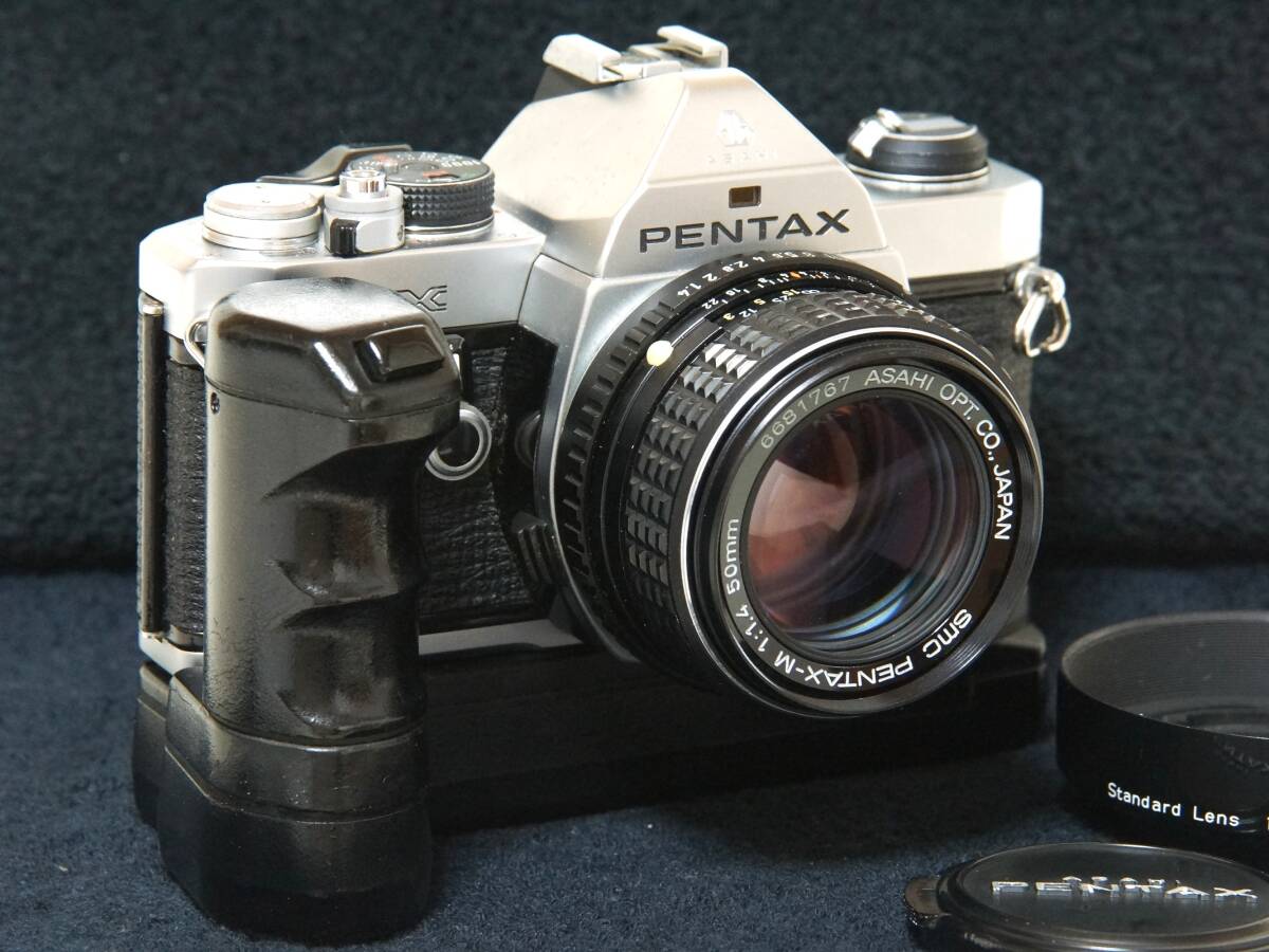 PENTAX MX SMC PENTAX-M 50mmF1.４＋ワインダーMX付標準レンズセット【Operation Confirmed・動作確認済】