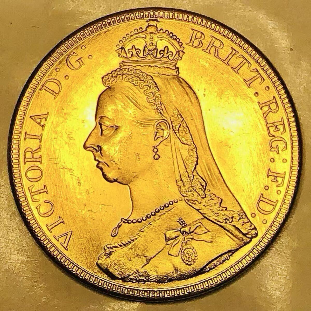 金貨 1889年　ヴィクトリア女王 1ソブリン金貨 ジュビリーヘッド イギリス　美品　コレクション 骨董品　蔵品　古銭　