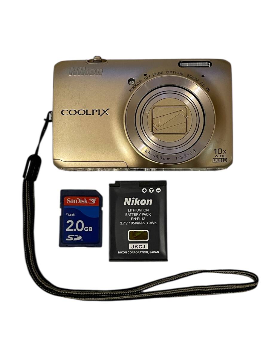 Nikon COOLPIX S6300 ニコン　ゴールド　コンパクトデジタルカメラ　バッテリー付き　通電確認済み　