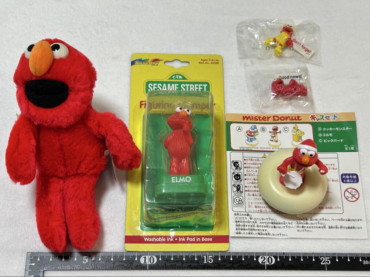 【20年～30年くらい前のエルモ5個セット】セサミストリート/SESAME STREET/エルモ/ELMO/ミスタードーナッツ/ミスタードーナツ/ミスド