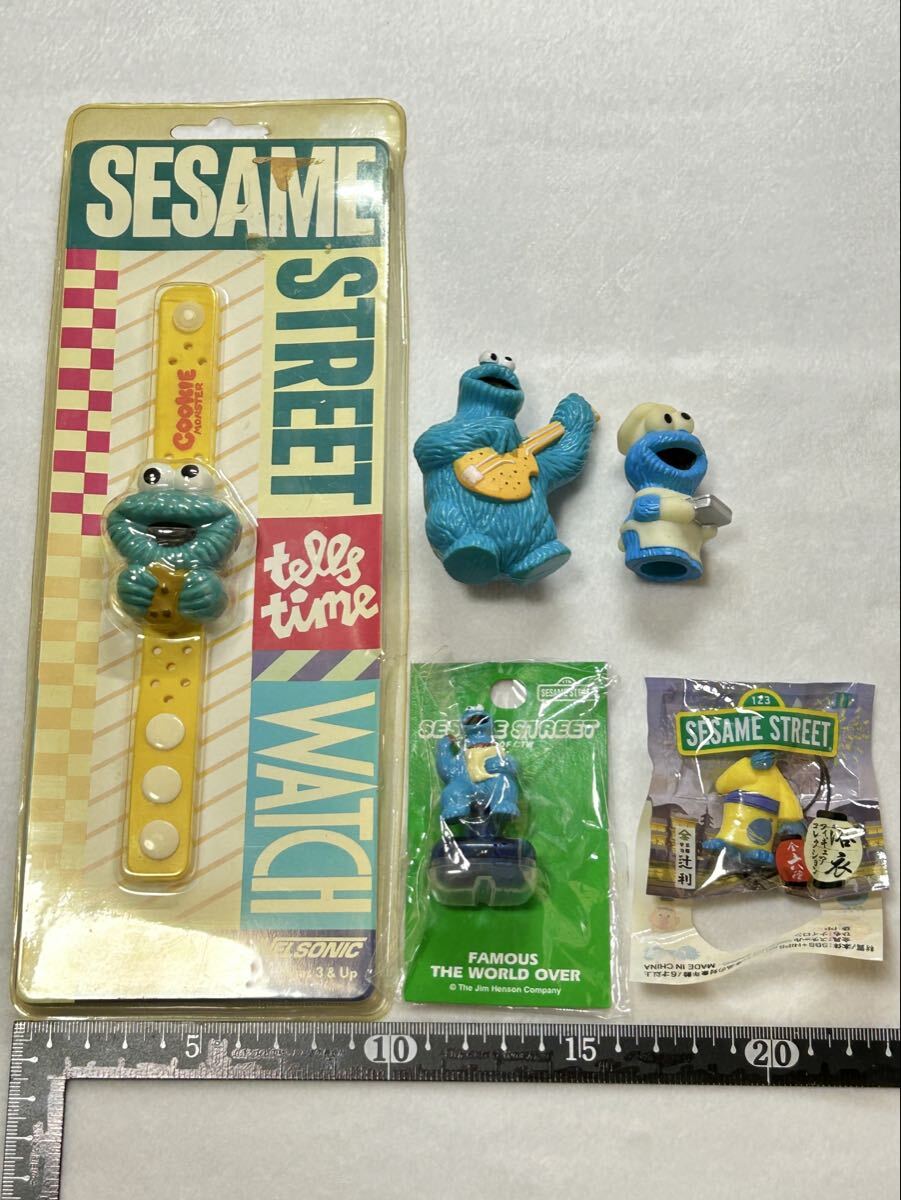 【20年～30年くらい前のクッキーモンスター5個セット】セサミストリート/SESAME STREET/クッキーモンスター/COOKIE MONSTER