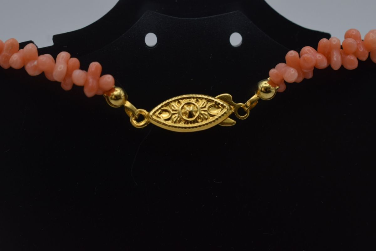 【25-2604-2-2】珊瑚 サンゴ コーラル ネックレス レディース ジュエリー