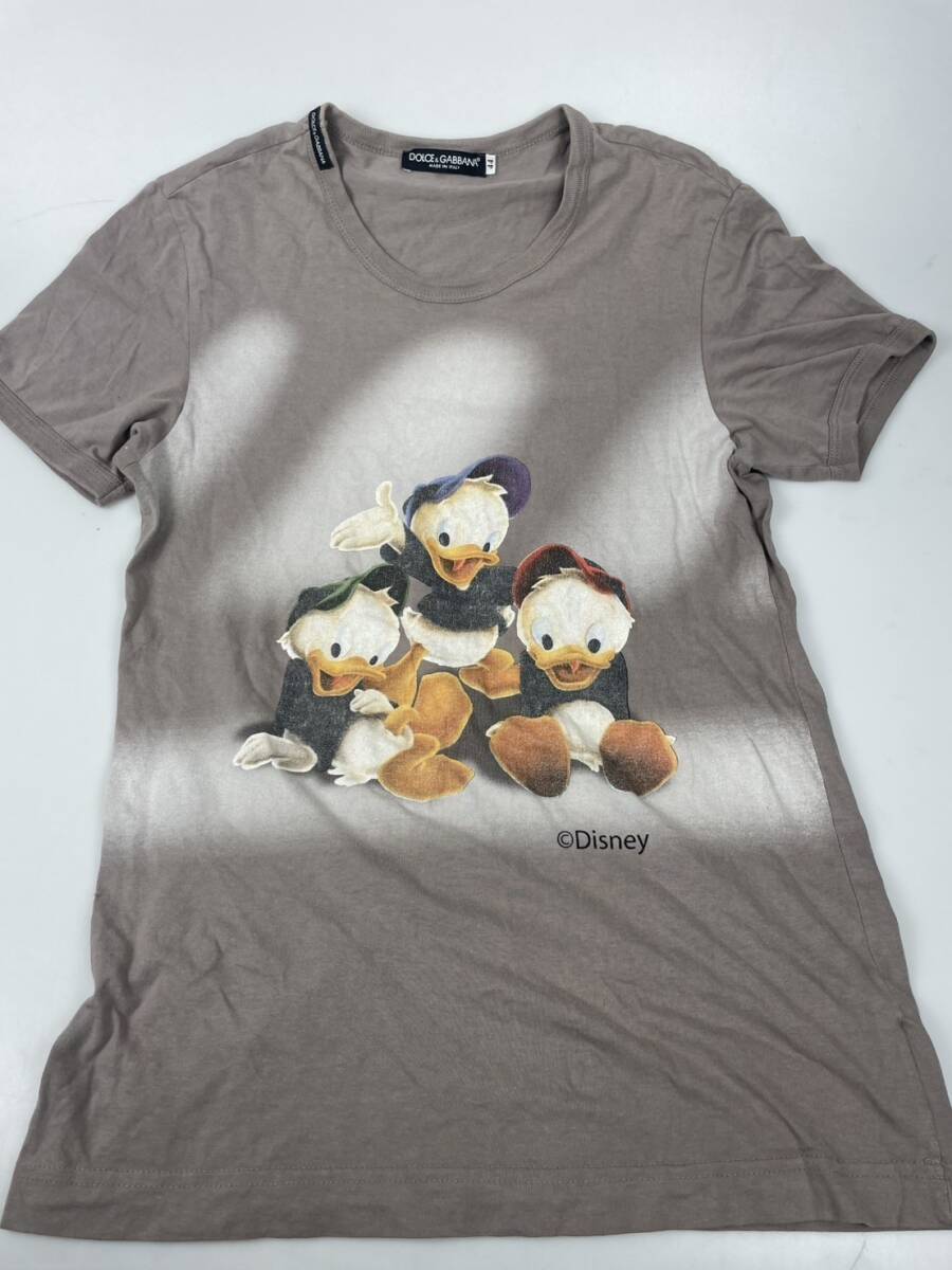 Dolce & Gabbana×Disney ドルチェ＆ガッバーナ ディズニーコラボレーション モデル ドナルドダック ヒューイ デューイ ルーイ 半袖Tシャツ