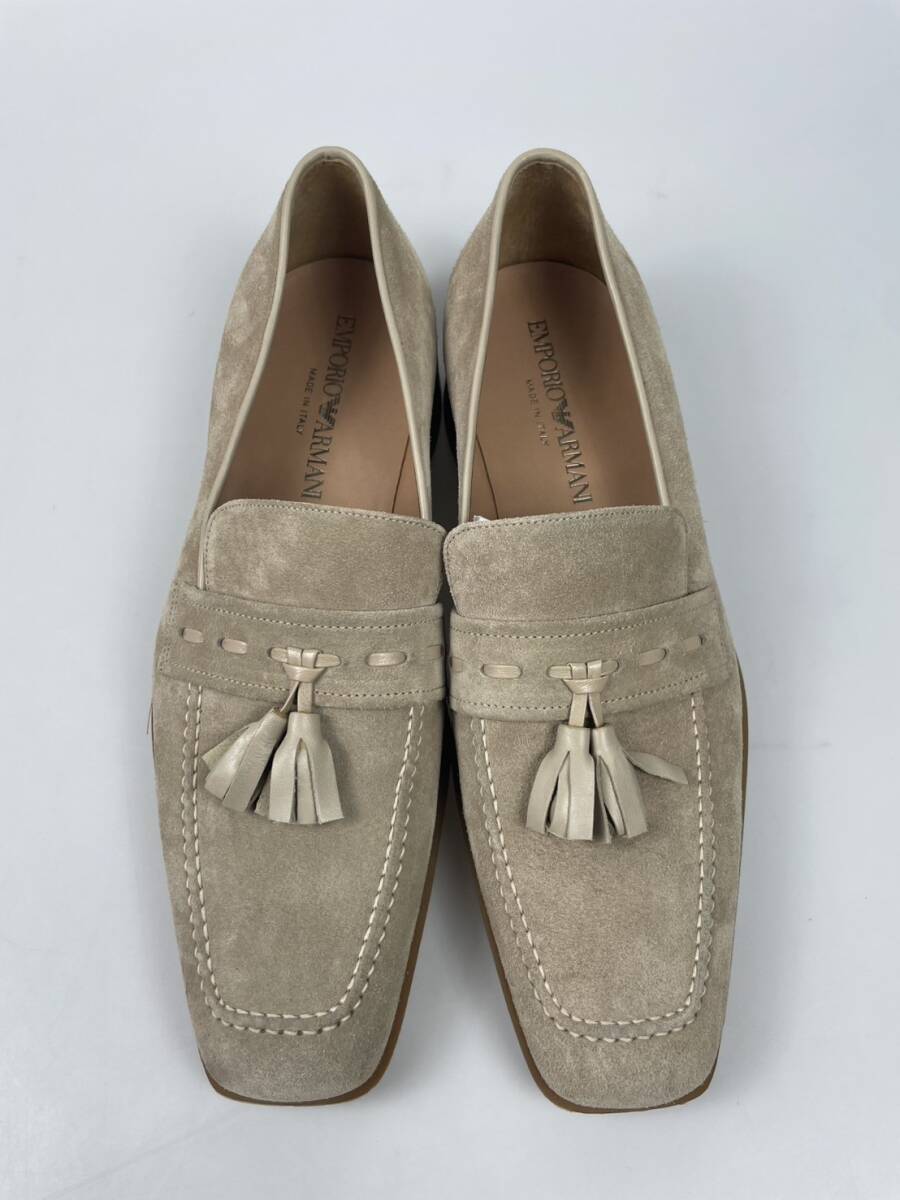 【21-2603-43-1】 EMPORIO ARMANI エンポリオ アルマーニ タッセルローファー ベージュ ヨーロッパサイズ EU Size 43