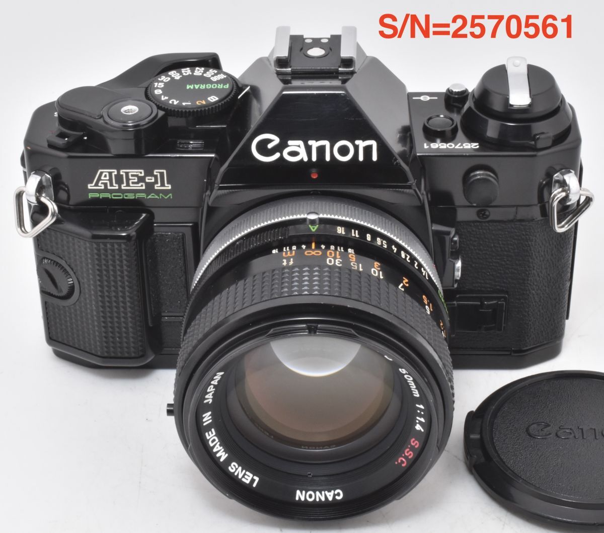 【EF-5RP測定】Canon AE-1 PROGRAM ブラック＋ FD50mmF1.4 S.S.C. P,S,機能OK_整備済(2570561_684T)