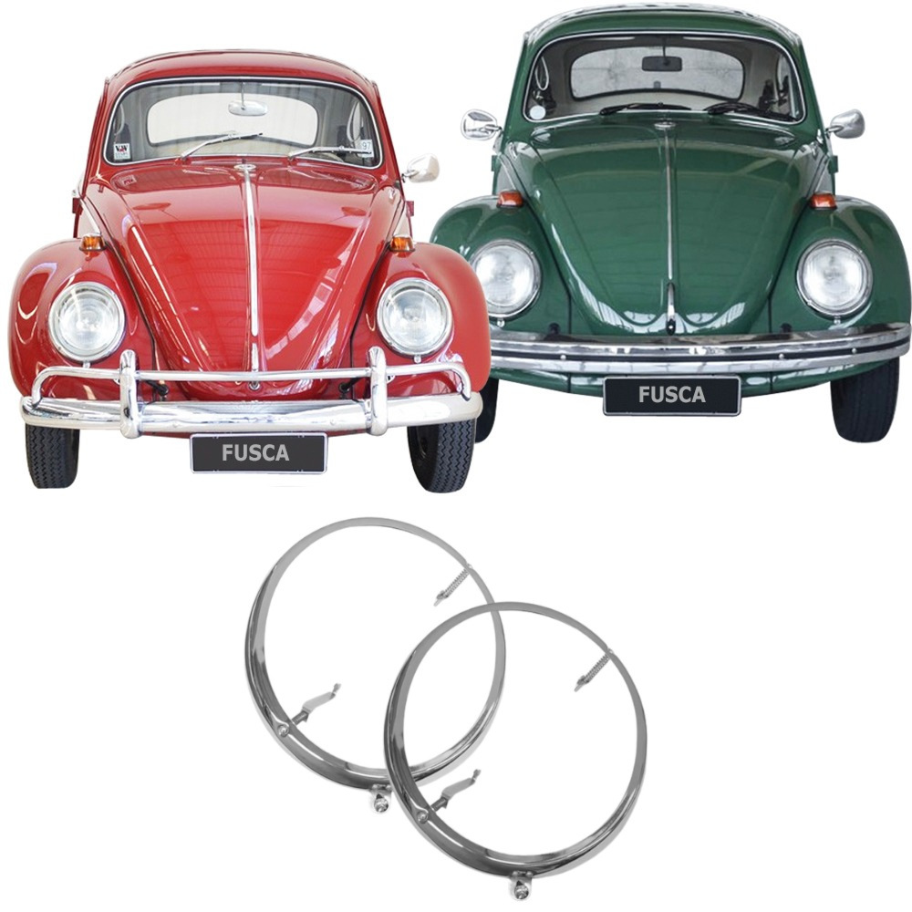 ペア 2個セット ヘッドライト リム クロームメッキ 2 7 斜めネジ穴 空冷VW ワーゲン T1 ビートル T2 スプリットウィンドウ バス ~1967