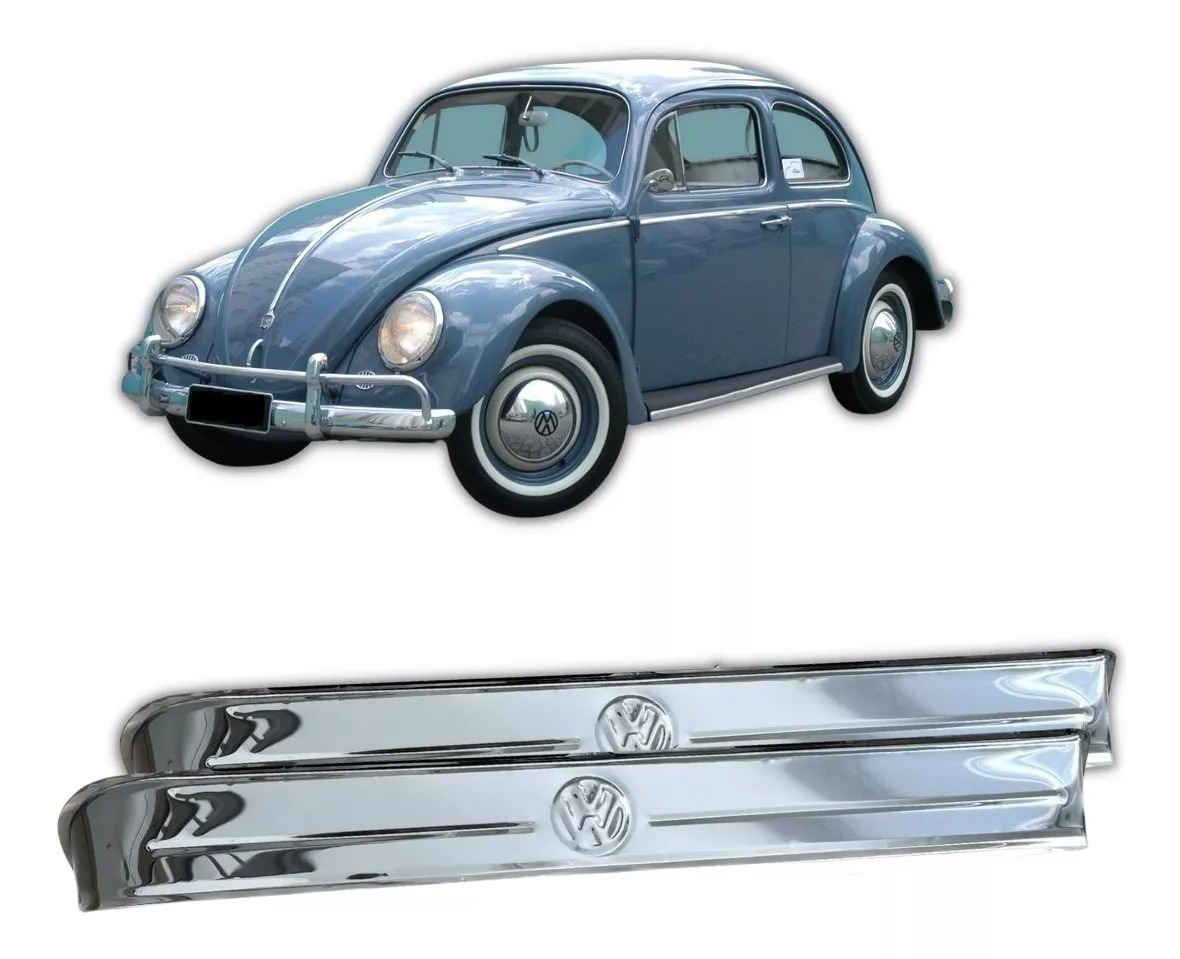 クラシック VW空冷 ビートル 1950-1964用 VWロゴ付き 50cm ステンレススチール サイド エア ベント ウインドウ シェード ルーバー ペア