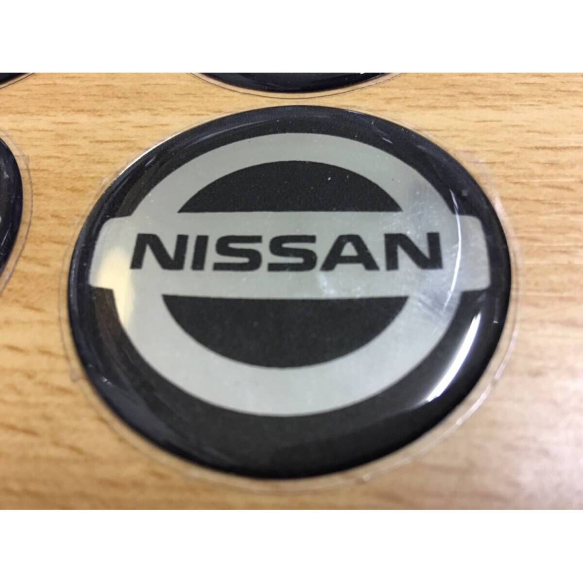 エンブレム 丸 51mm 日産 ニッサン Nissan ブラック 黒 レジン クラシック ロゴ ホイールキャップ 同梱発送可能