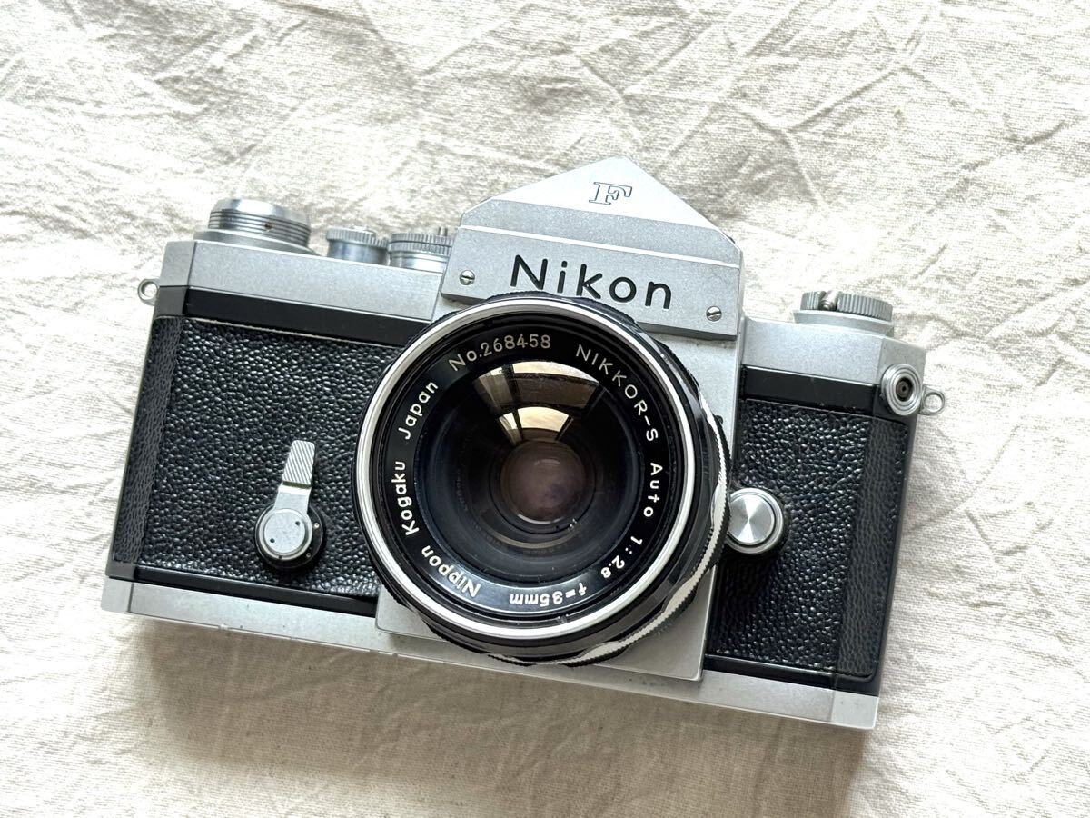 動作確認済み！ Nikon F Nikkor-S 35mm F2.8 レンズセット フィルム一眼レフカメラ 動作良好です。