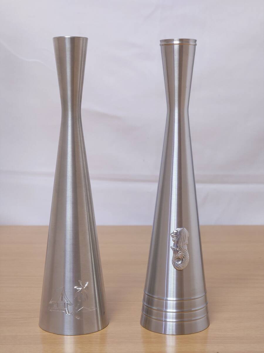 シンガポール セランゴール ピューター / ドラゴン ピューター 錫製 一輪挿し 2点 ■ 花入 花器 お土産 Selangor Pewter DRAGON PEWTER