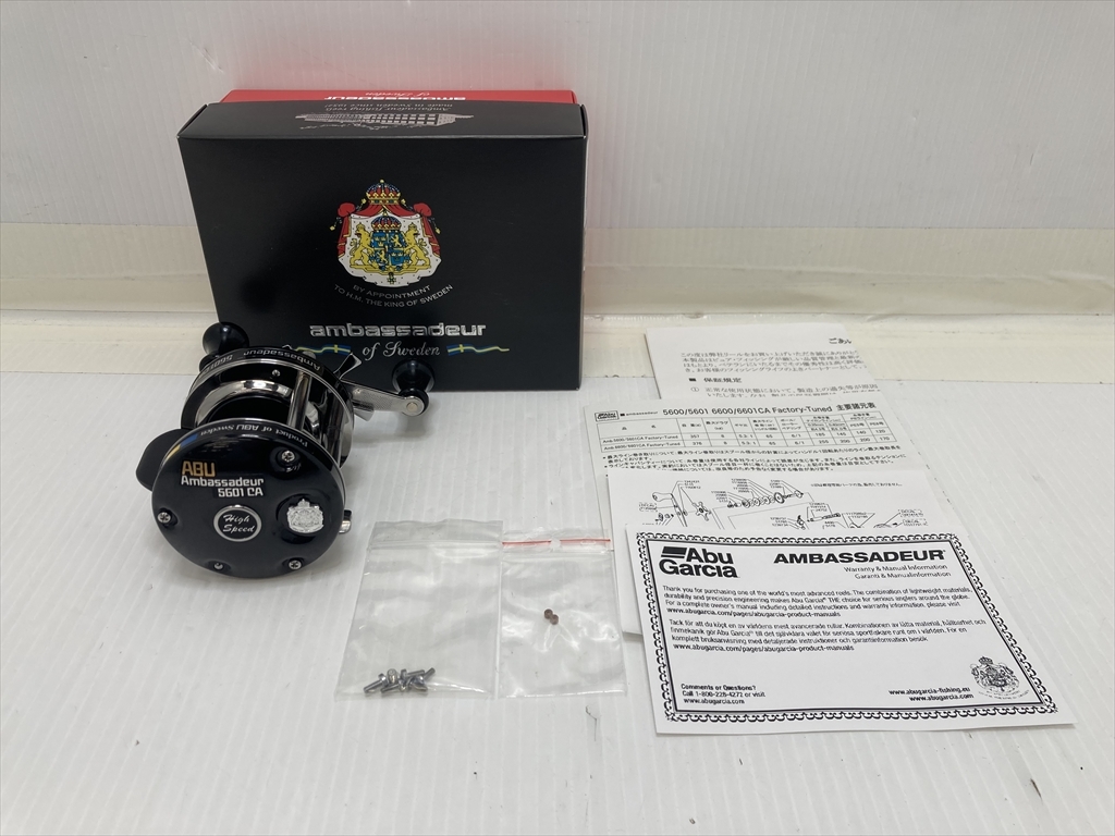 下松)Abu Garcia アブガルシア ベイトリール AMBASSADEUR 5601CA Factory Tuned Black アンバサダー 美品 ◆★P260413R08A PD13A