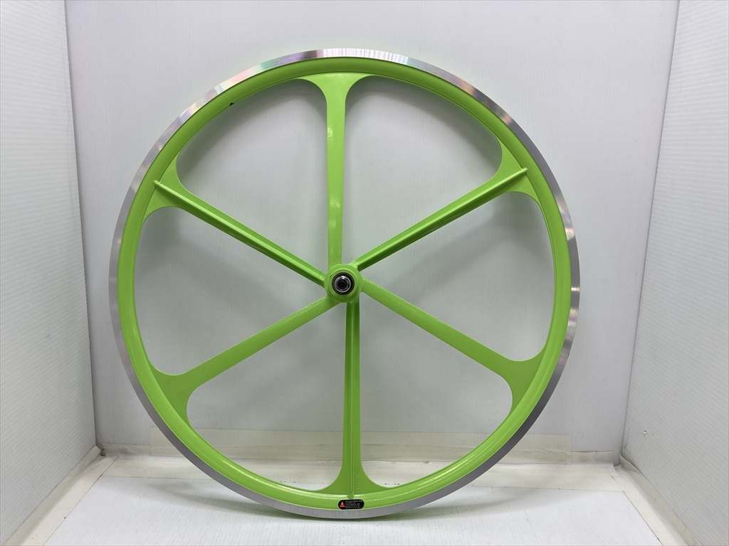 下松)FUN ファン RiderzCafe ライダーズカフェ ピスト クローバーリム リフロントホイール 700c 緑系 ◆★B260420R11B PD20A