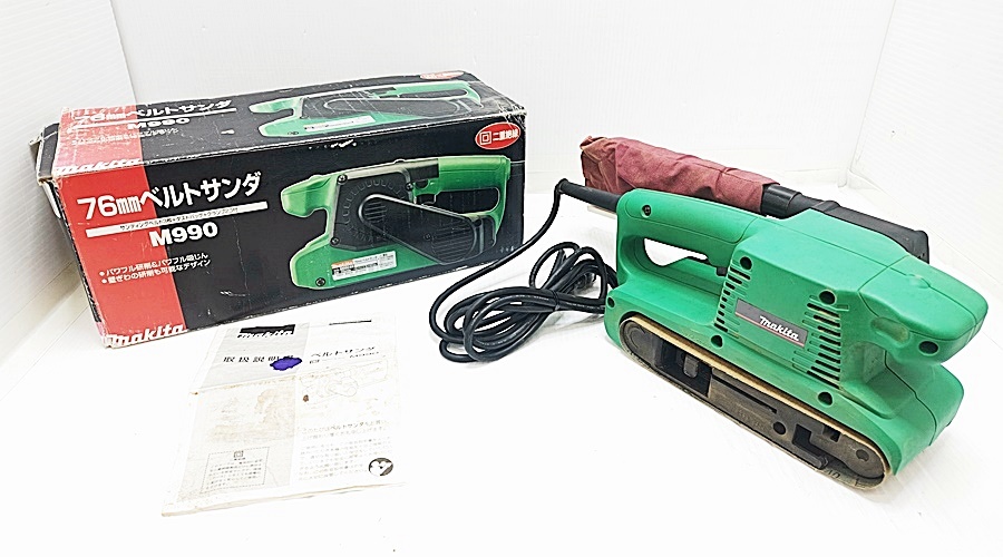 下松)makita マキタ 76mm ベルトサンダ M990 100V 650W 500-60Hz 現状品 ▲★K260407N04B PD07C