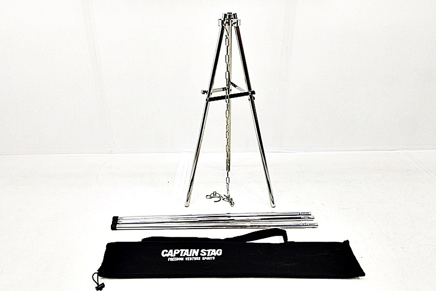 下松)CAPTAIN STAG キャプテンスタッグ トライン 焚き火三脚 トライポッド アウトドア キャンプ ▲★J260401N01A PD01C