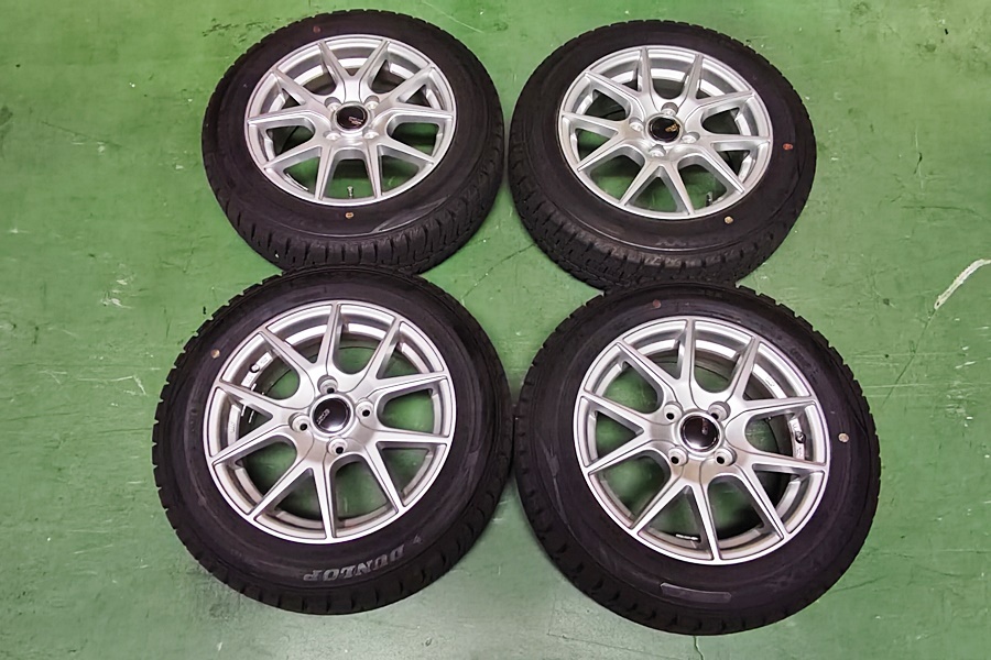 下松)SPORT DAISY 14インチ 5.5J+43 4H/100 ダンロップ WINTERMAXX 165/65R14 24年製スタッドレス 4本セット ▲★C260411N01B PD11C