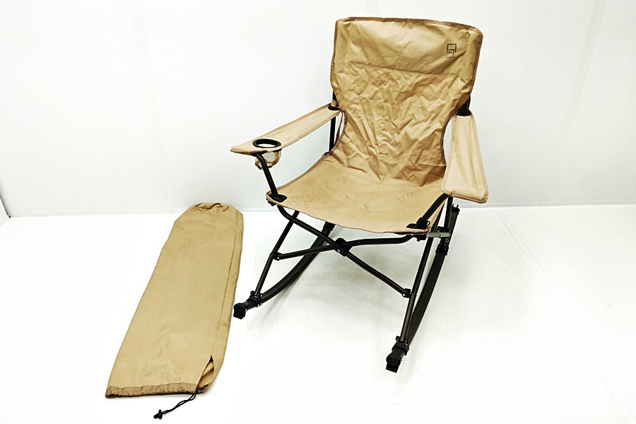下松)ジャンク Qualz クオルツ フォールディングロッキングチェア 折り畳み アウトドア キャンプ ▲★J260424N03A PD24C
