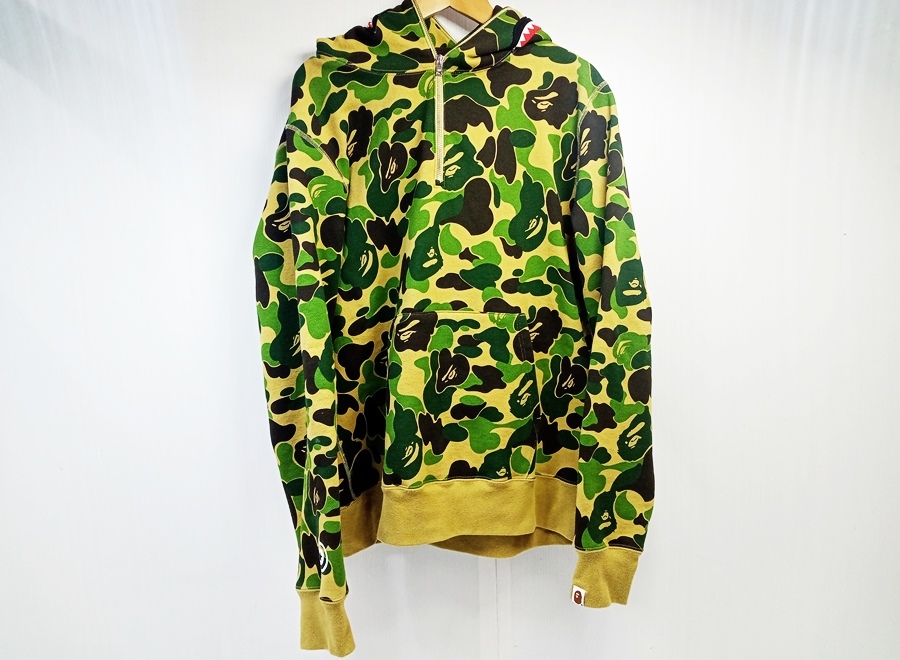 下松)【美品】A BATHING APE アベイシングエイプ パーカー カモシャークパーカー 001PPK801010M サイズ （L) ◆N2601002 PA03A
