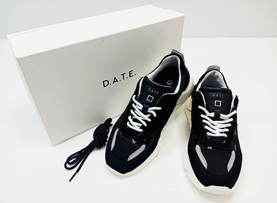 下松)【未使用】D.A.T.E デイト レザースニーカー レディース　FUGA フーガ ブラック系 23.5㎝ ◆N2604068 PD22A